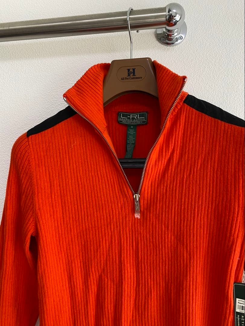 タグ付き ラルフローレン ハーフジッパーニット メンズ M オレンジM・Ralph Lauren MEDICALDB_JP