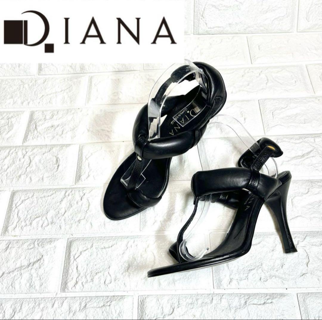 DIANA ブラック トングサンダル 高ヒール