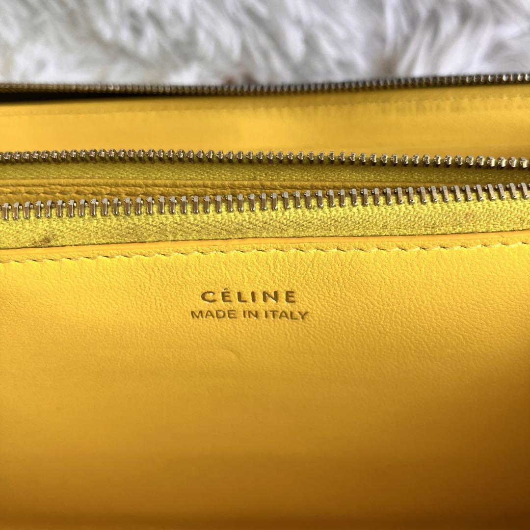 セリーヌ CELINE 長財布 フィービー期 黒 黄 ラウンドファスナー