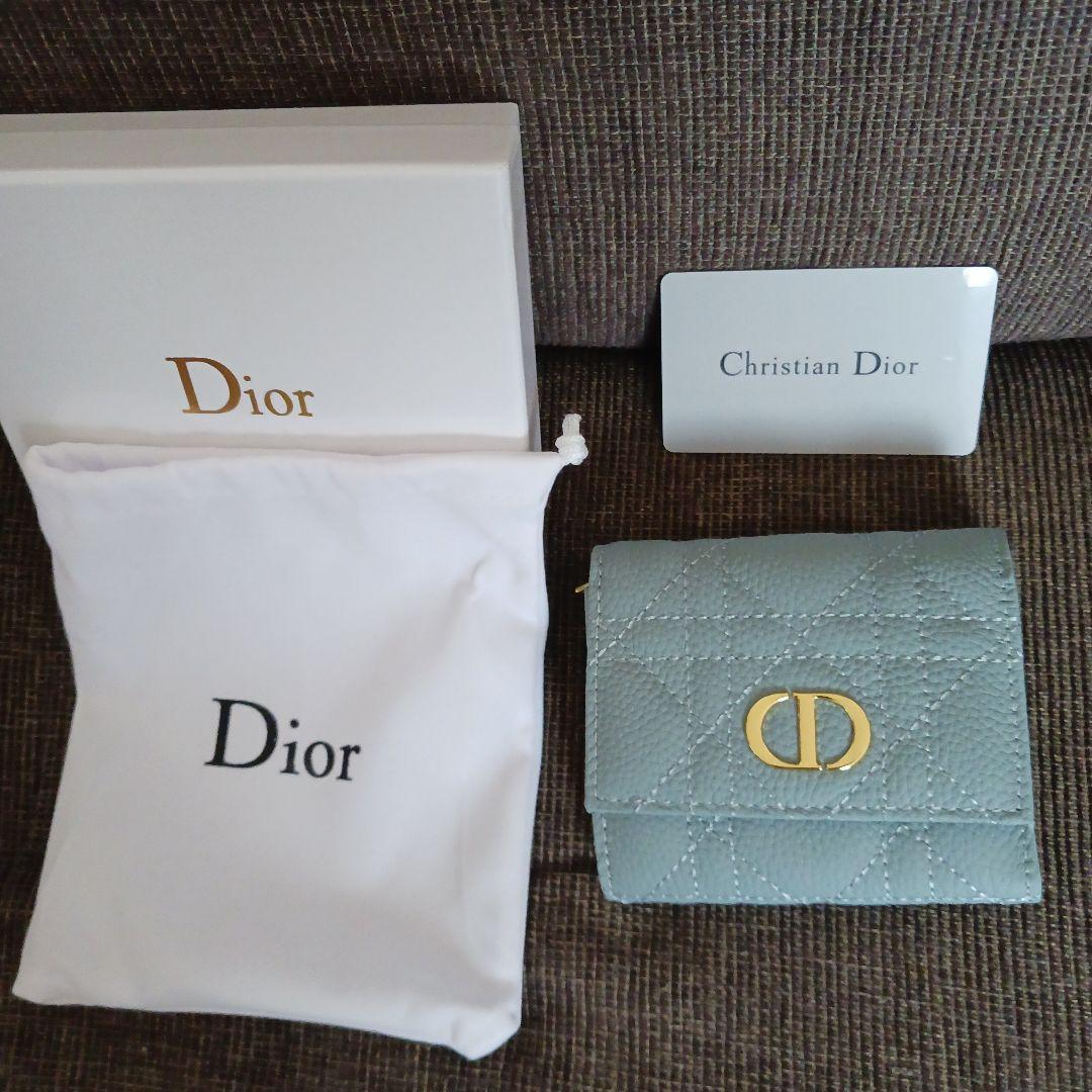新品未使用　ブルー Christian Dior　三つ折り財布
