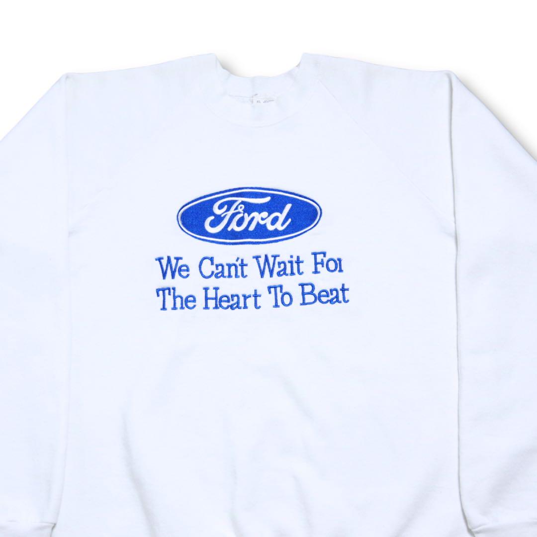 古着 90s Ford フォード ヴィンテージ スウェット 白 刺繍ロゴ アメ車
