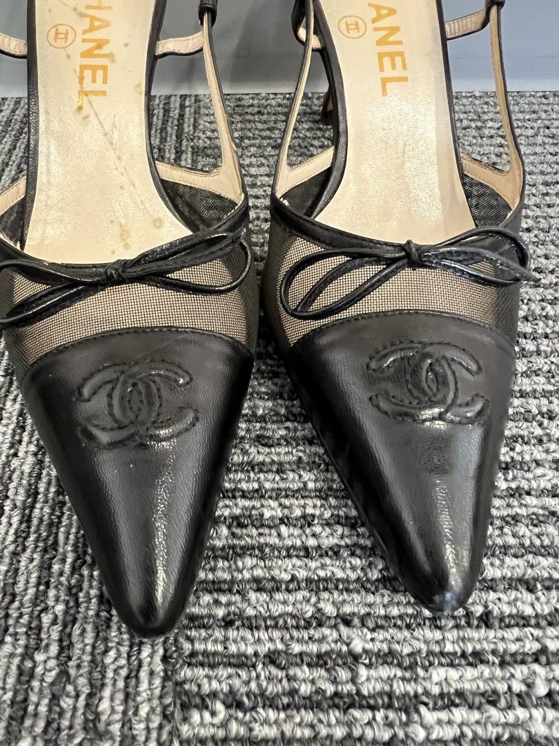 CHANEL メッシュ パンプス 黒