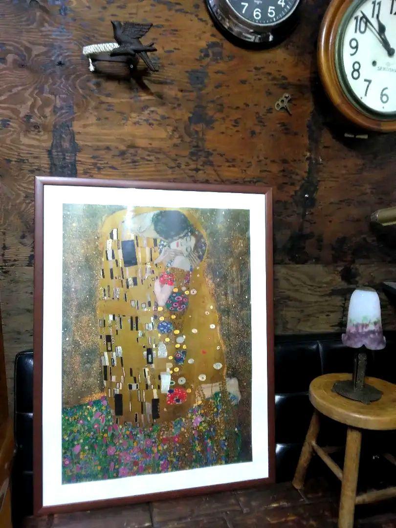 ヴィンテージ　イタリア製　正規品　クリムト　接吻　名作　額入り