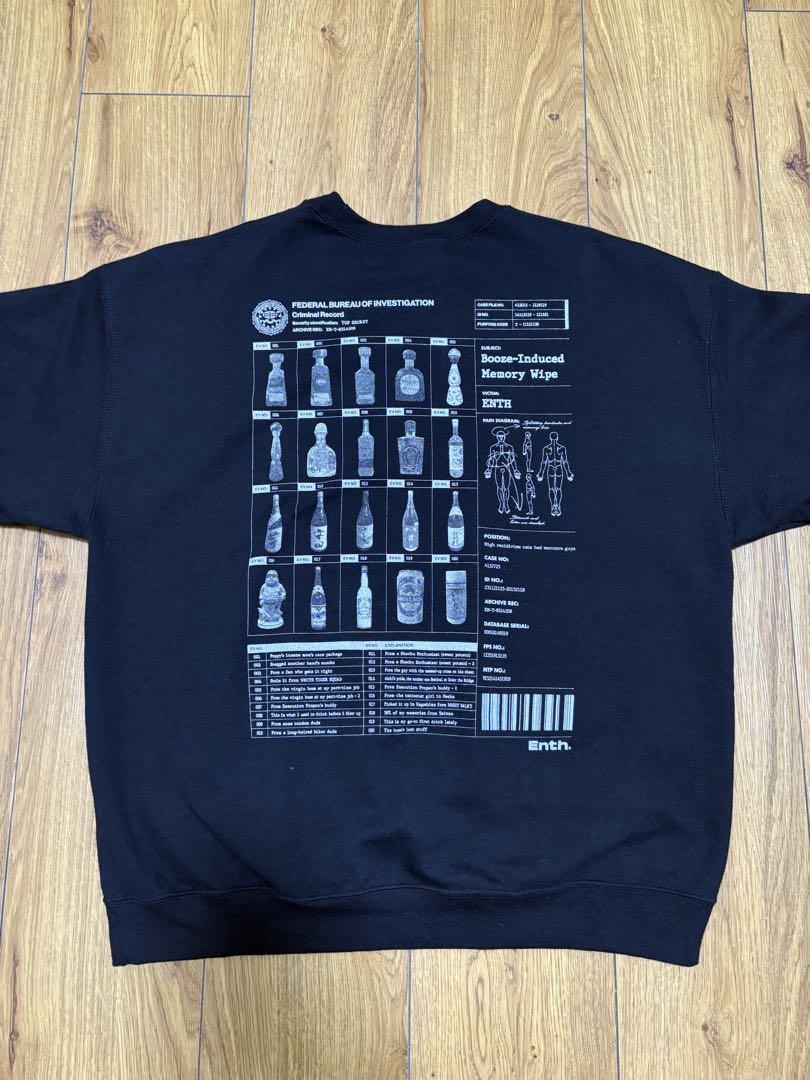 ENTH ブラック クルーネックスウェット