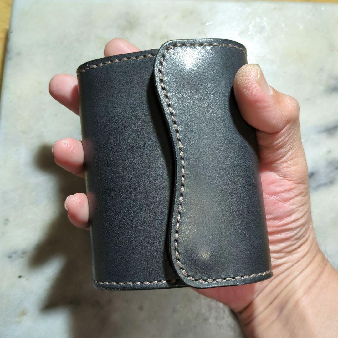 姫路ヌメ革 2つ折り財布 ショートウォレット ハンドメイド