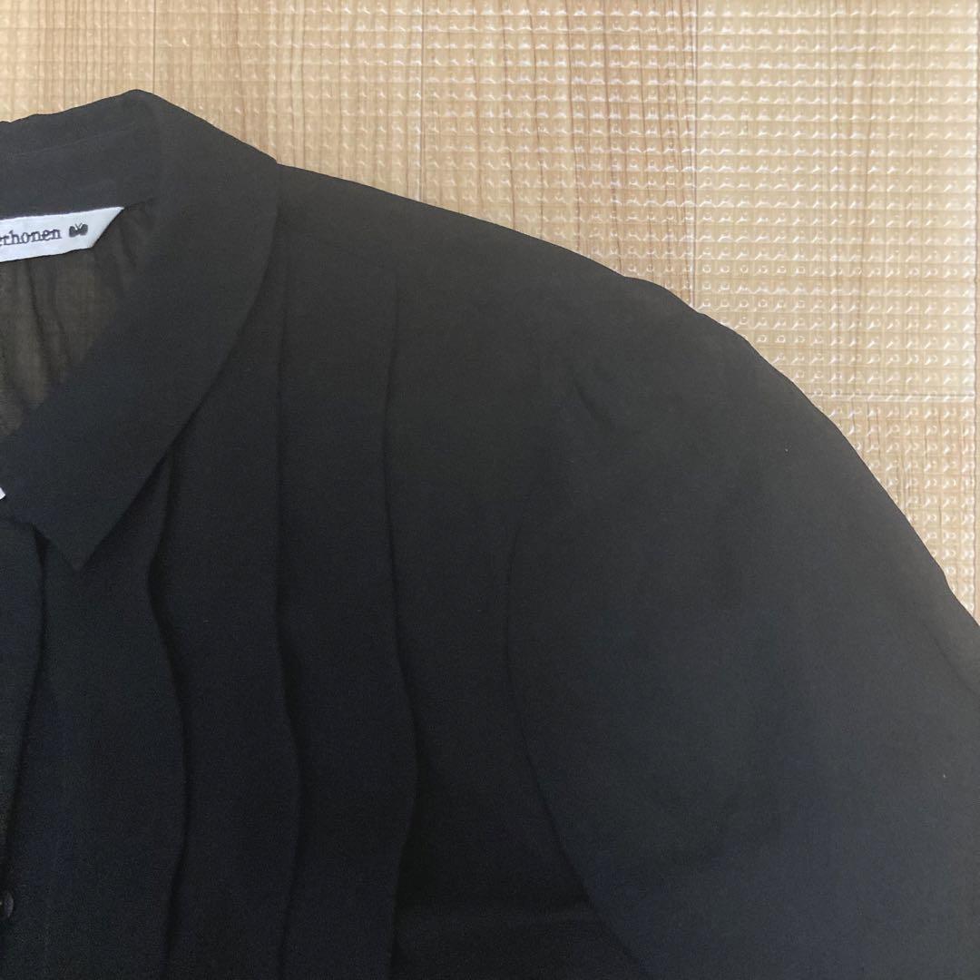 ◎美品◎ mina perhonen ミナペルホネン 長袖ブラウス 黒 36