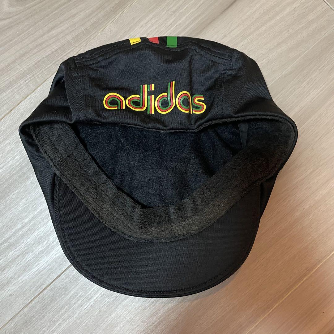 Adidas ラスタカラー ハンチング 黒 00s ヴィンテージ キャップ