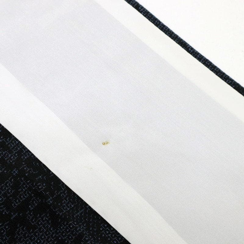 【単衣】塩沢絣　雪塩沢　葡萄唐草のライン　濃紺　正絹　着物　小紋　25K62