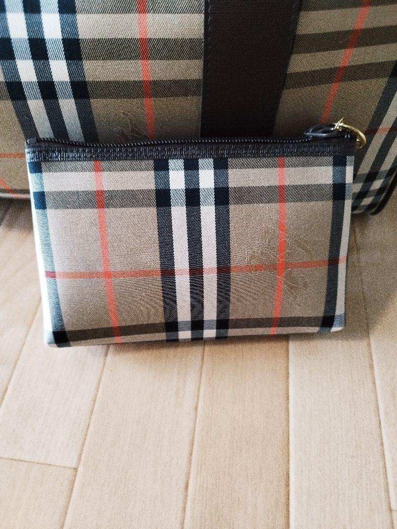 美品　BURBERRY　ボストンバッグ　ポーチ付き　ノバチェック