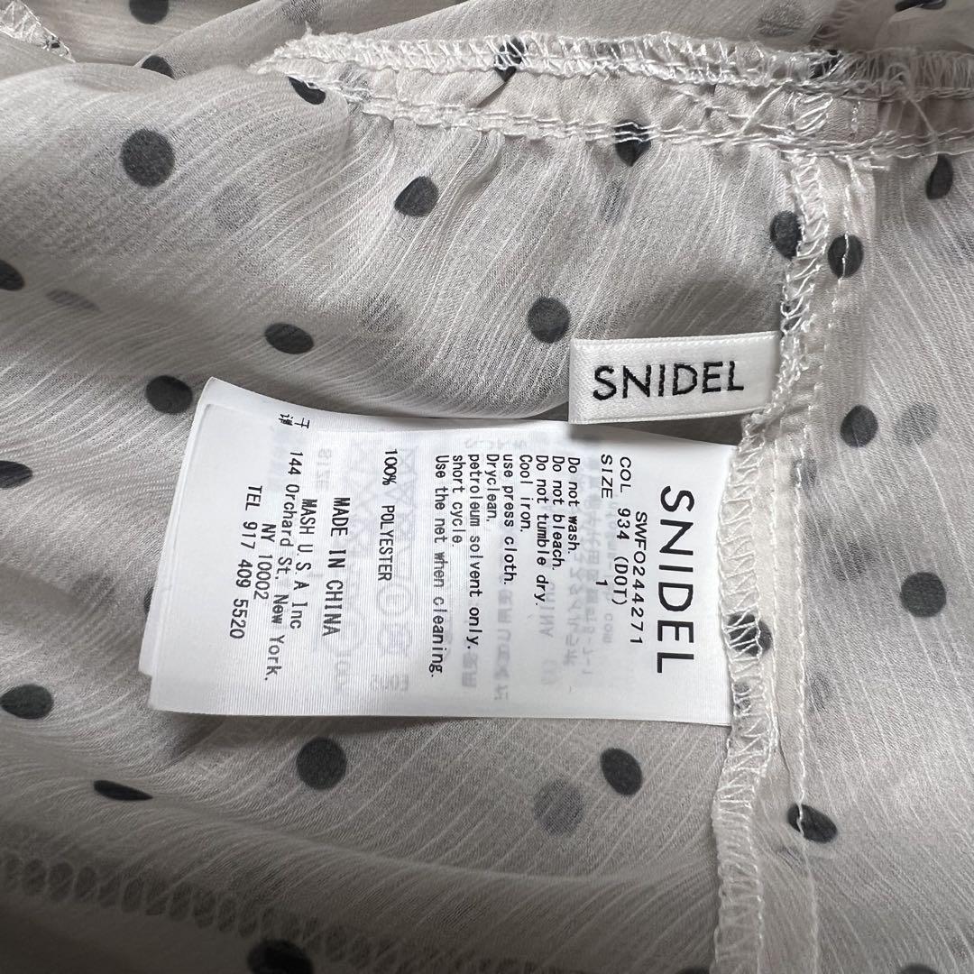 snidel ドット柄フリルシフォンワンピース