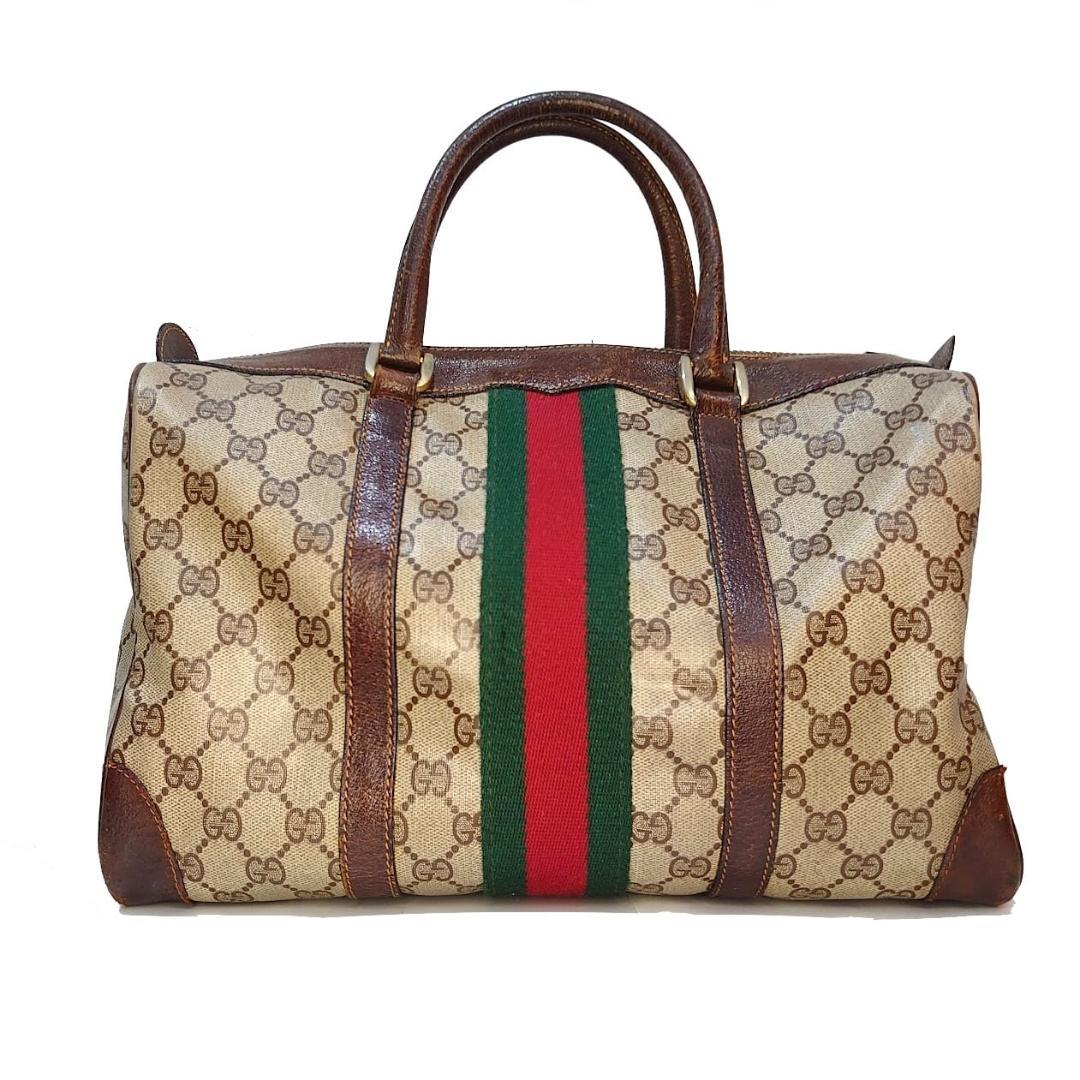 GUCCI オールドグッチ グッチ シェリーライン GG柄 ボストンバッグ