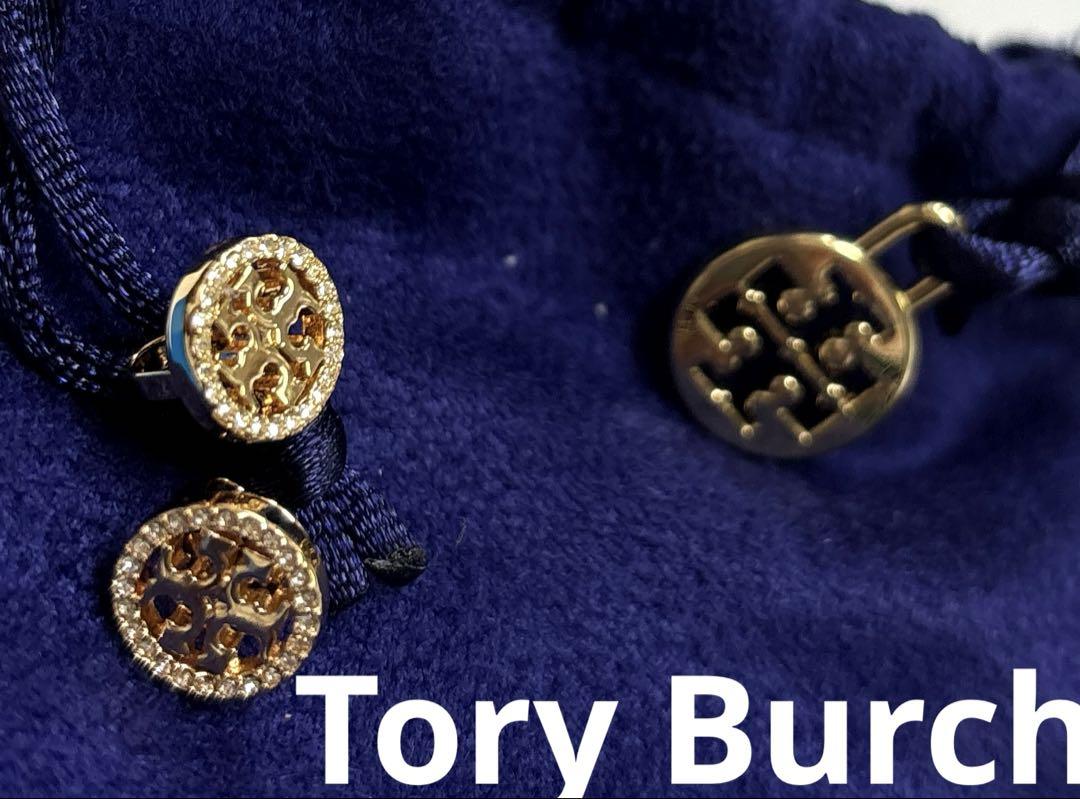 未使用[Tory Burch] ミラーパヴェ スタッズピアス