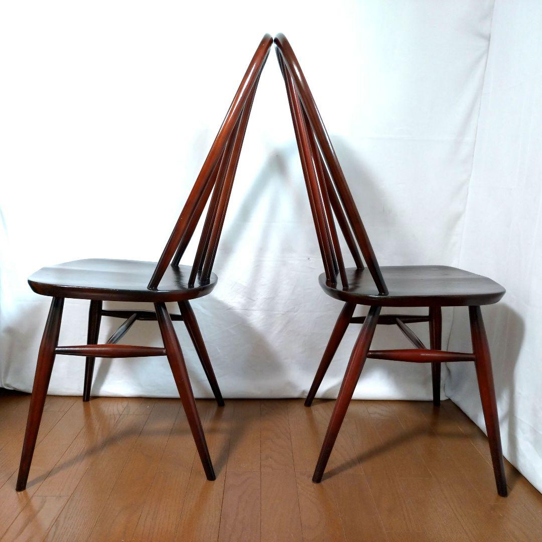 ERCOL　アーコール　クエーカーチェア　2脚　英国　ヴィンテージ　アンティーク