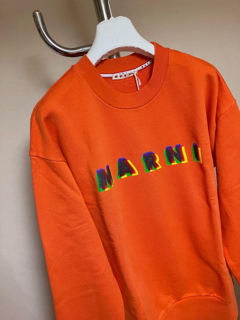 新品 48 23ss MARNI ロゴスウェット オレンジ 5513