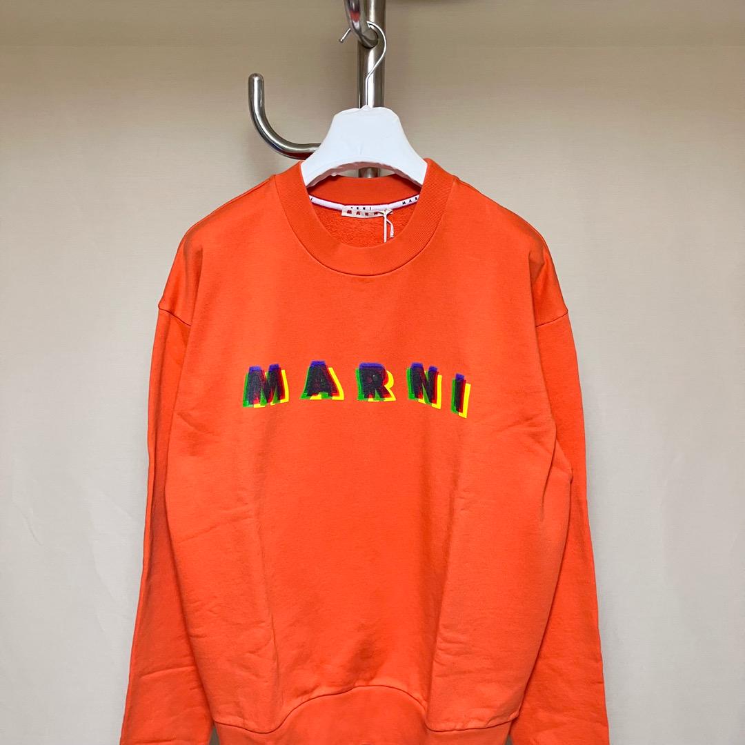 新品 48 23ss MARNI ロゴスウェット オレンジ 5513