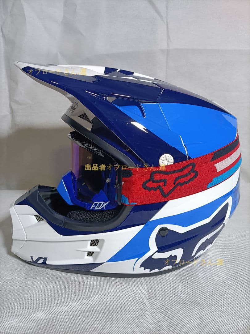 FOX V1 白青 モトクロスヘルメットオフロードヘルメット | csm.cg