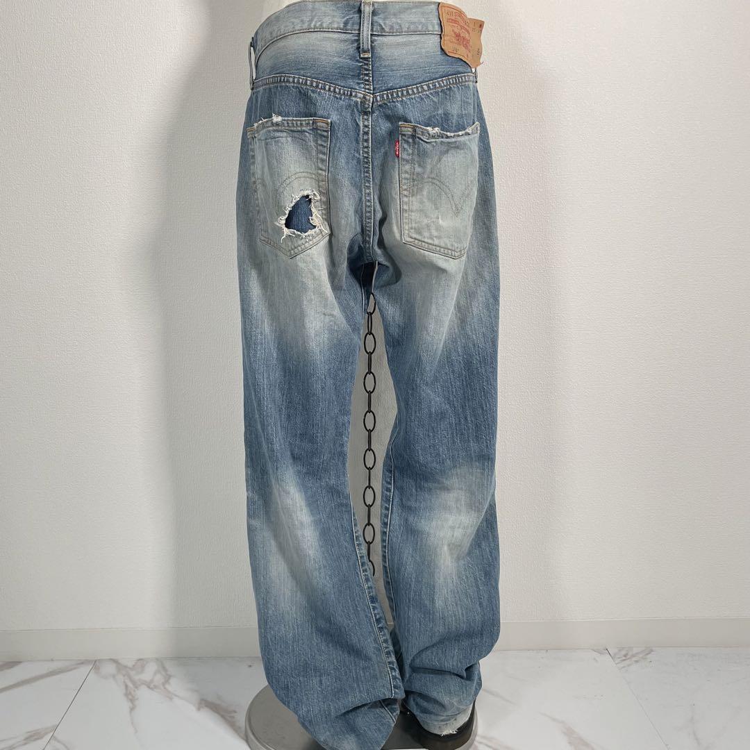 00s Levis 501 ダメージデニムパンツ クラッシュ グランジ W31