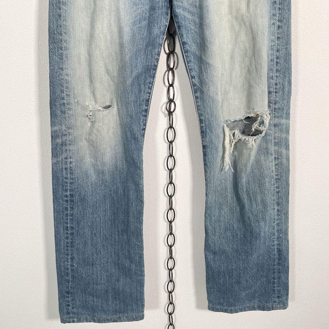 00s Levis 501 ダメージデニムパンツ クラッシュ グランジ W31