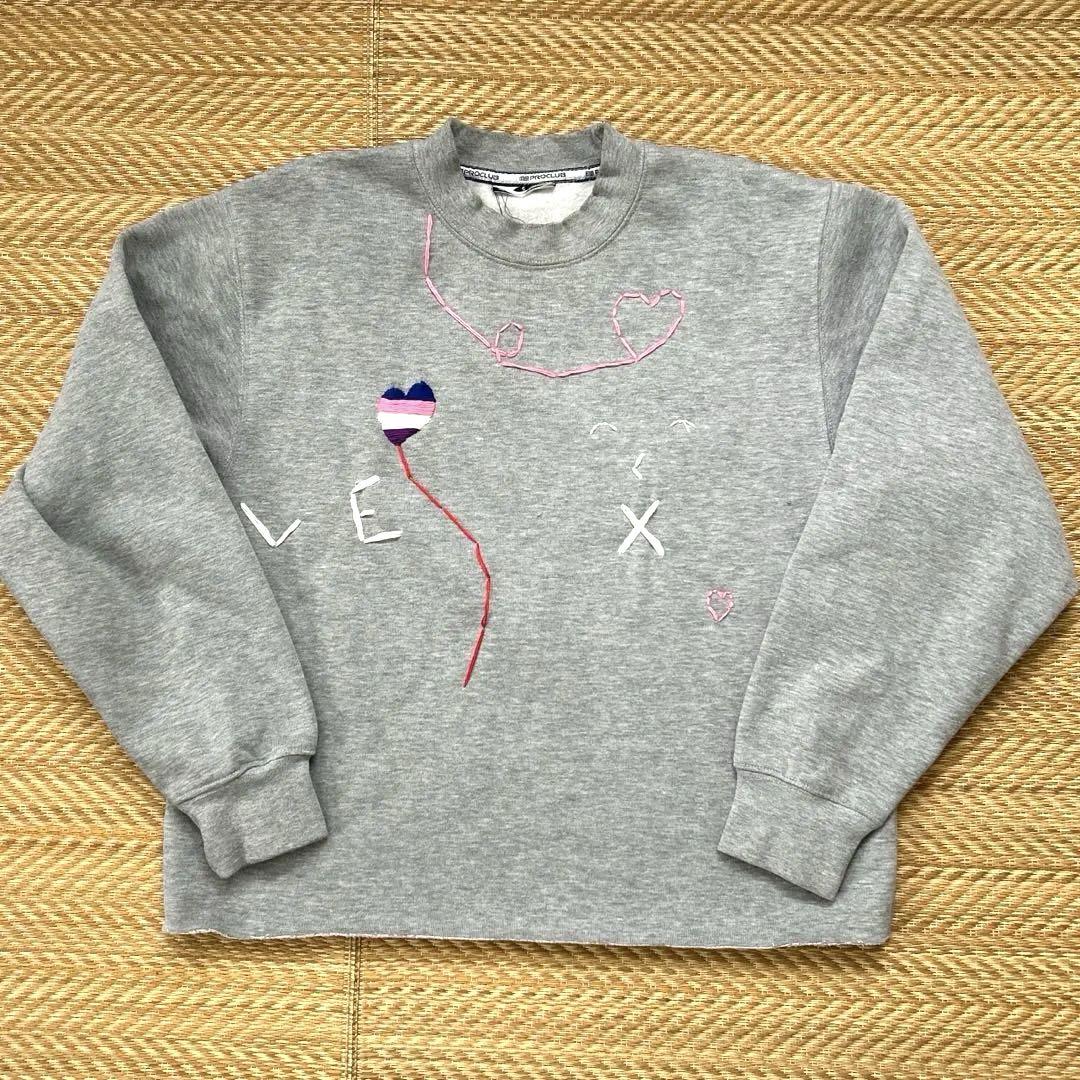 短丈刺繍リメイクスウェット　プロクラブボディー