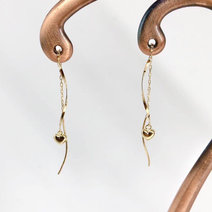 K18 18金 アメリカンピアス ロングピアス 激安正規 アメリカンピアス モールのページ 18k 18金 K18 アメリカンピアス クロス ♡ ロングピアス ピアス(両耳用)