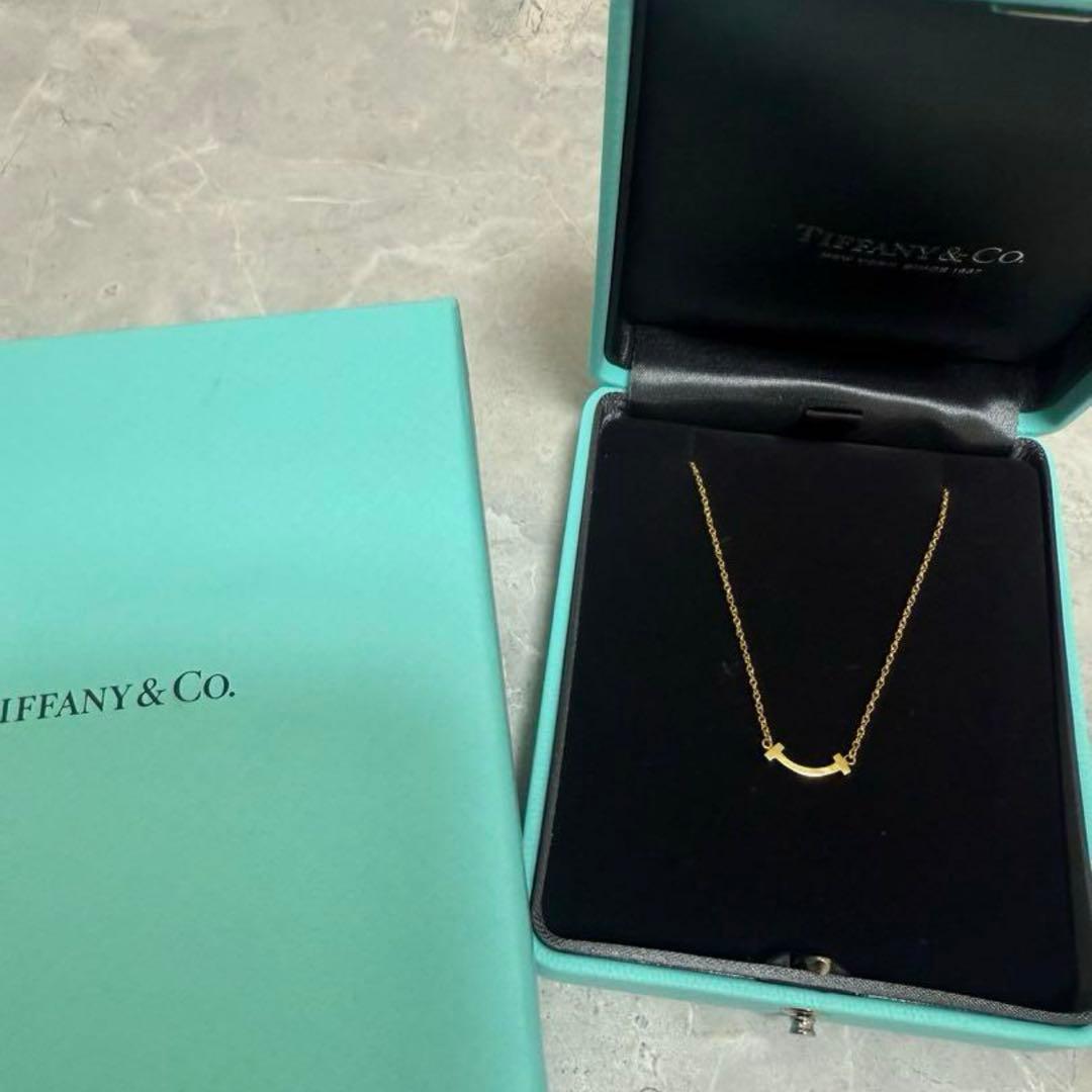 ティファニー T スマイル ミニ ネックレス K18YG