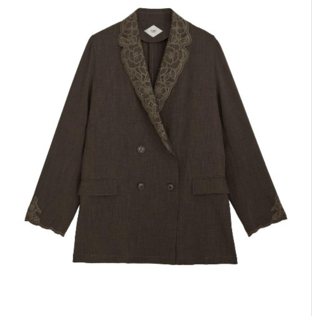 ジャケット・アウター Ameri MEDI LACE EMBROIDERY COLLAR JACKET