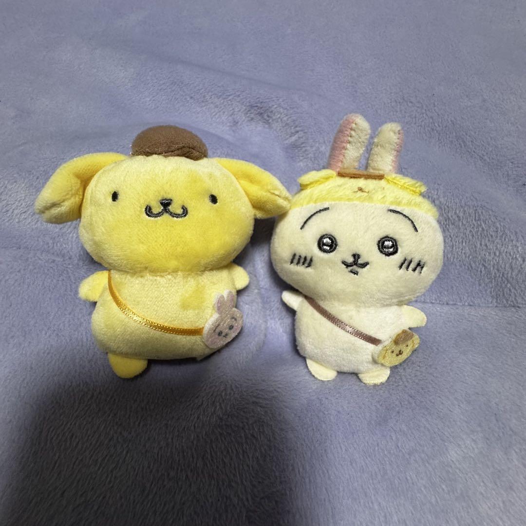 ちいかわ サンリオ うさぎ ポムポムプリン ペアブローチ ブローチ ちいかわ×ポムポムプリンペアブローチ（うさぎ）」 - ちいかわ