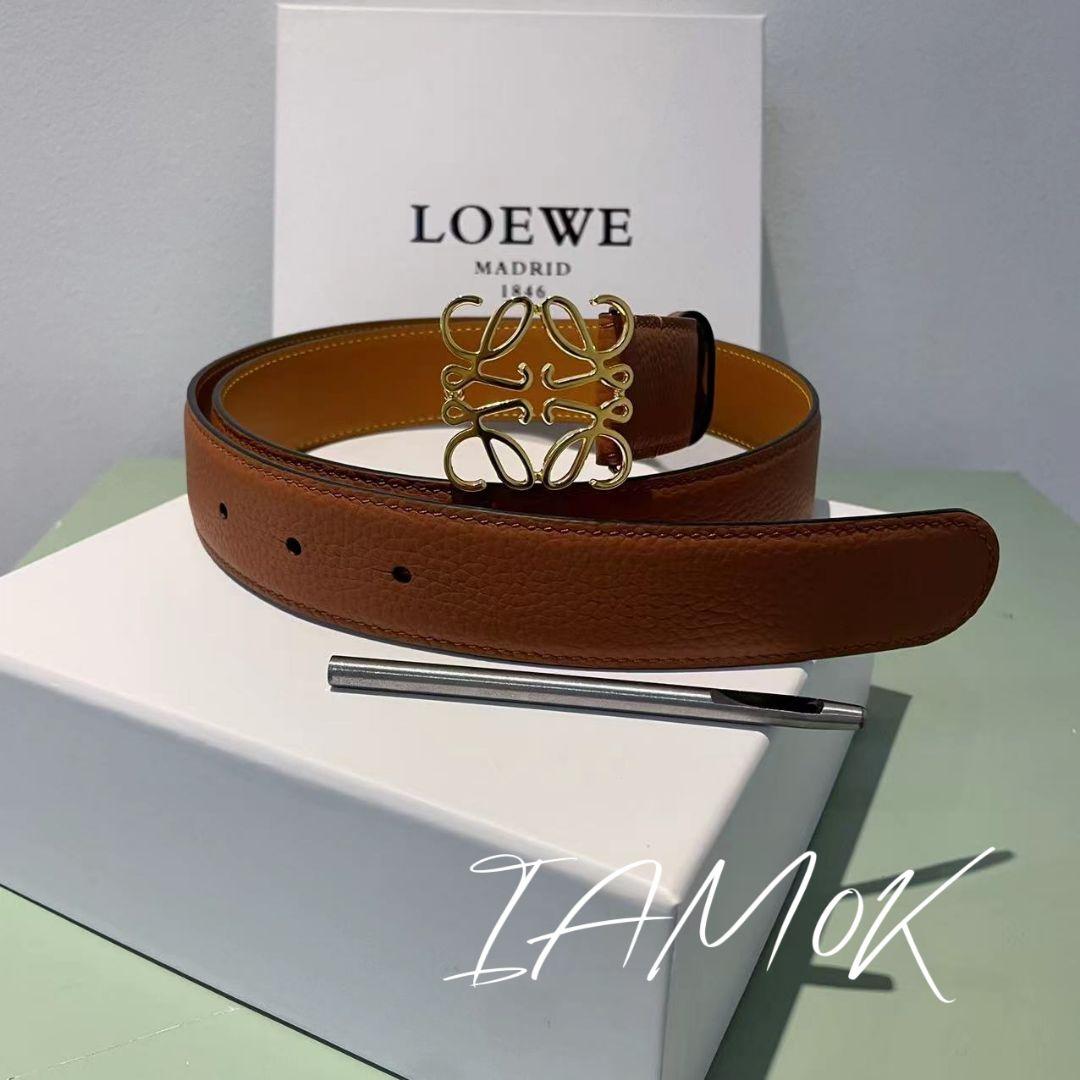 LOEWE ロエベ アナグラム ベルト レザー ブラウン @29