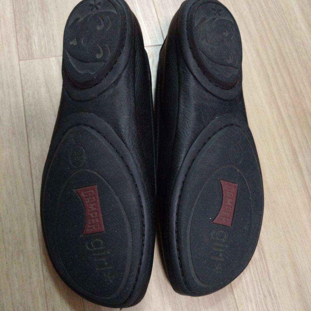 CAMPER カンペール バレエシューズ ソフトレザー 38 24cm　ブラック