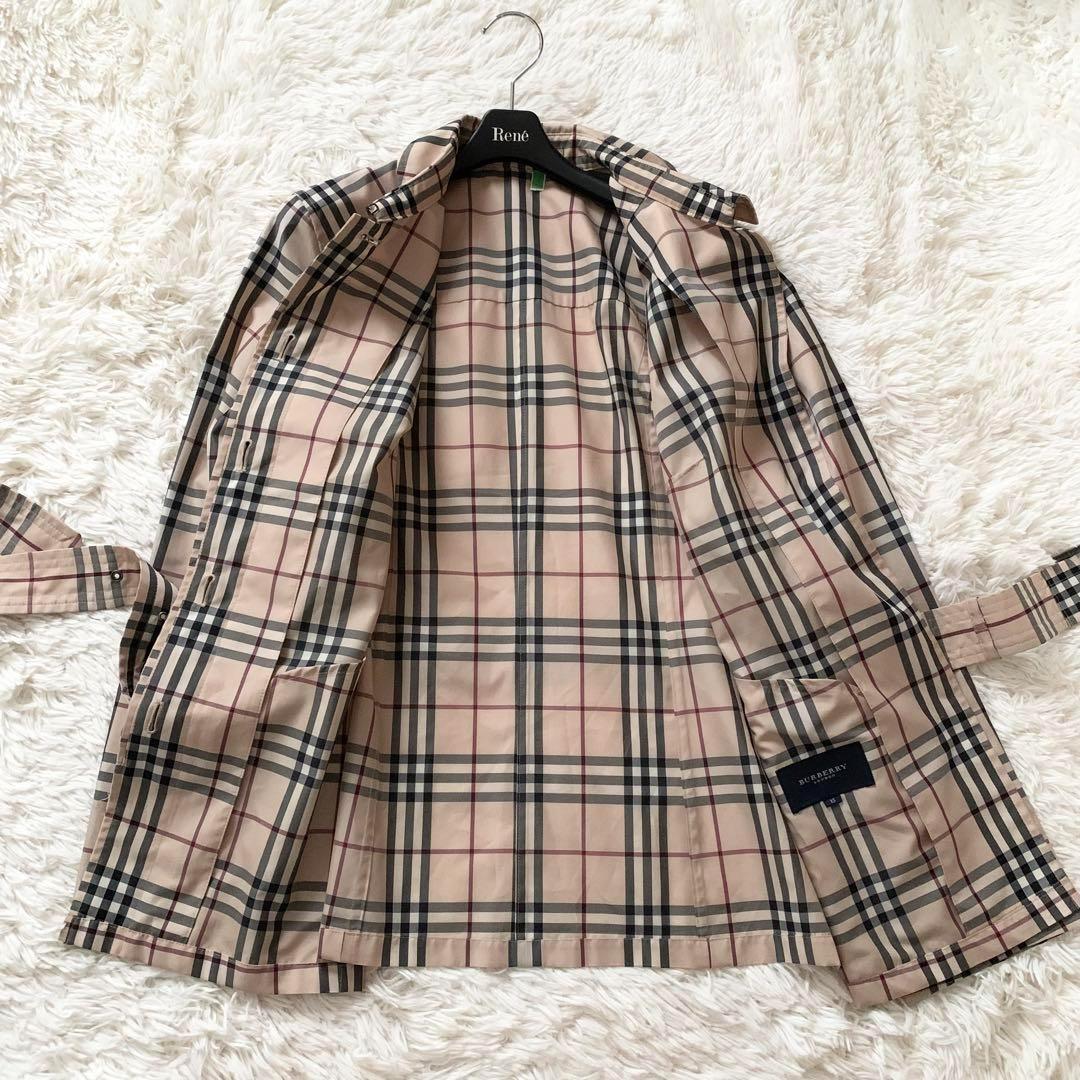 極美品 希少✨ バーバリー コート ノバチェック ベルト ボタン 総柄 15号