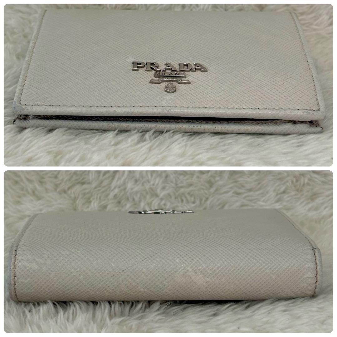 箱付き】PRADA 折り財布 グレー ブラック バイカラー 小物