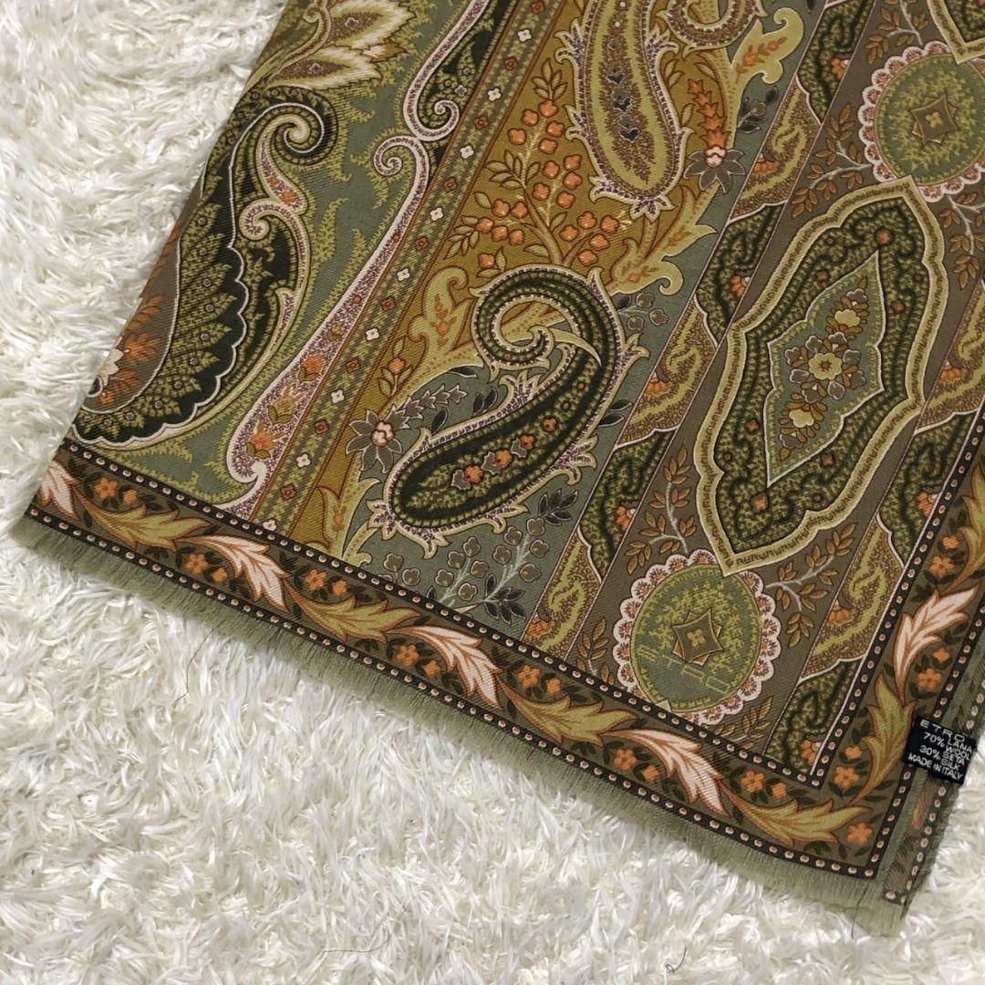 極美品✨ETRO エトロ 大判ストール スカーフ シルク混 イタリア