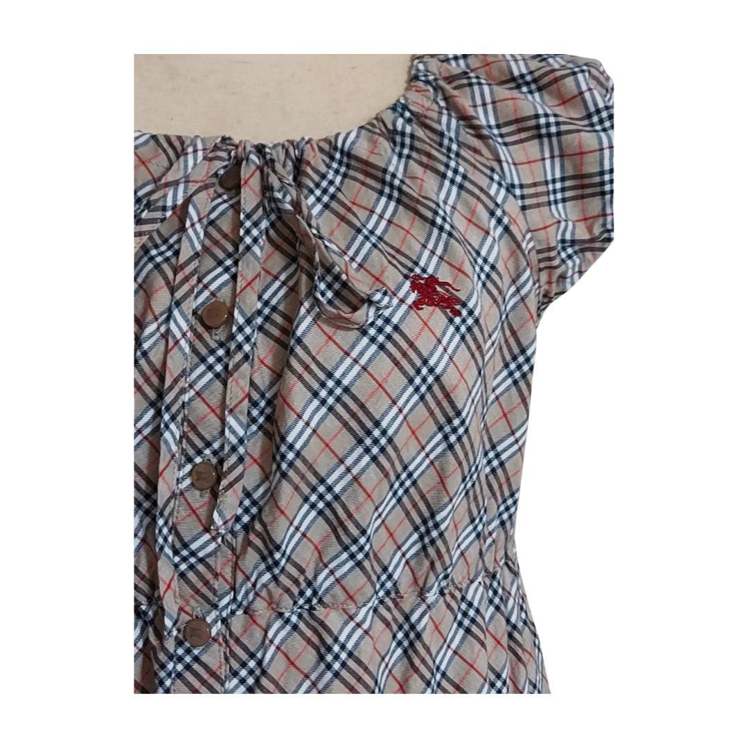 BURBERRY BLUE LABEL フレンチスリーブ BURBERRY BLUE LABEL マイクロチェック フレンチスリーブ 38