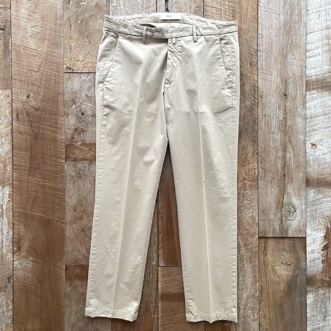 美品】BRIGLIA1949 テーパード コットン スラックス パンツ 50