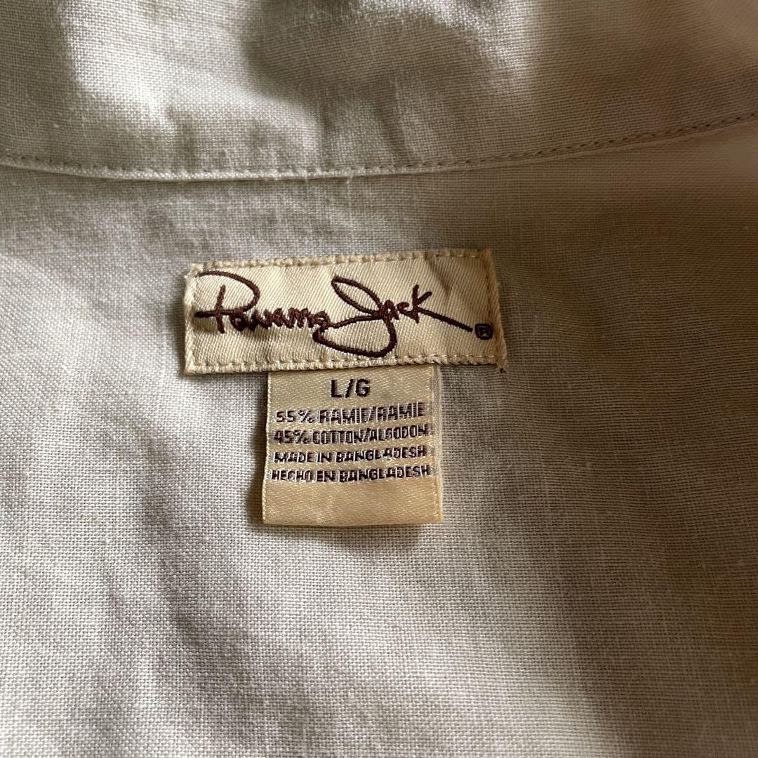 90s USA label ラミー コットン オープンカラー シャツ 短丈 開襟