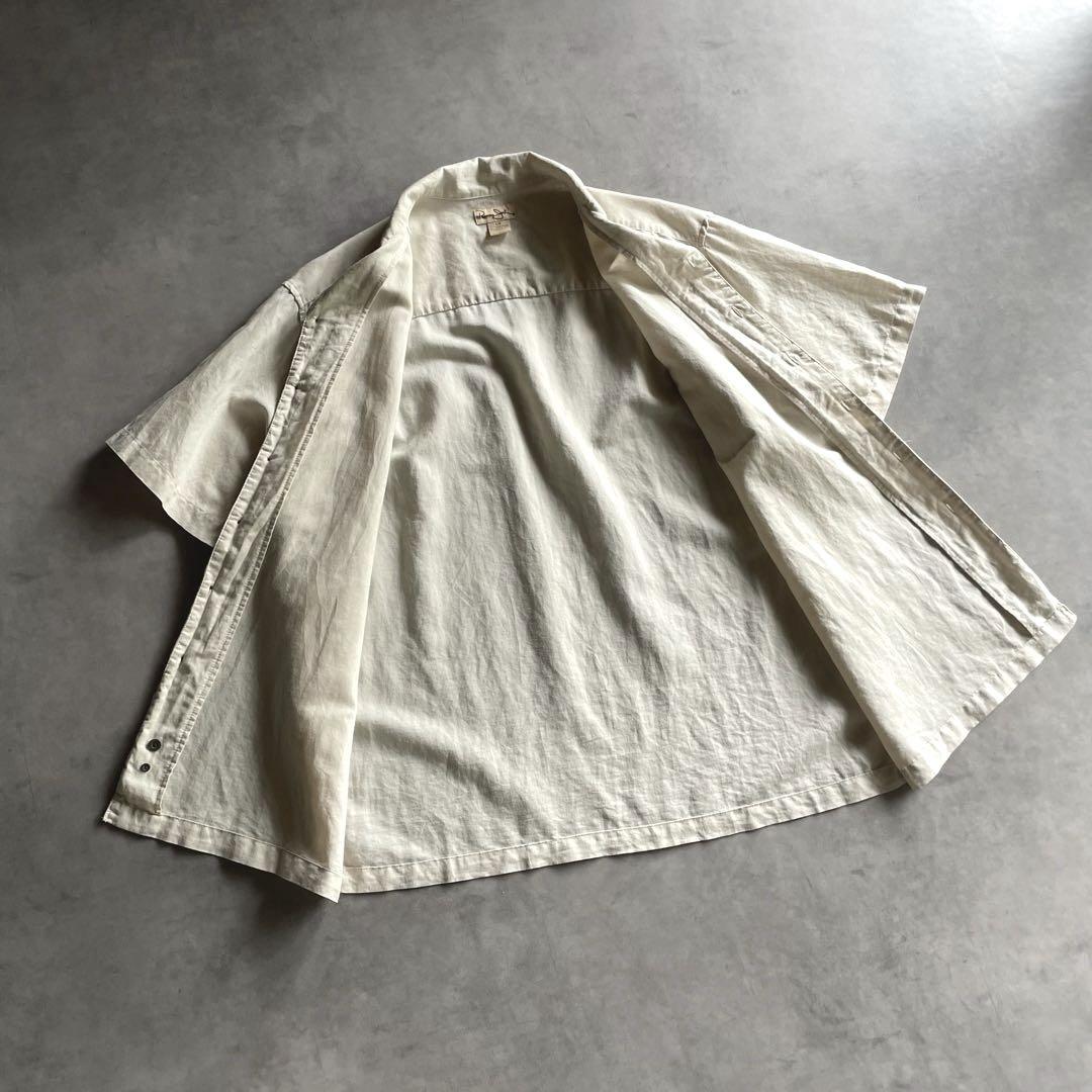 90s USA label ラミー コットン オープンカラー シャツ 短丈 開襟