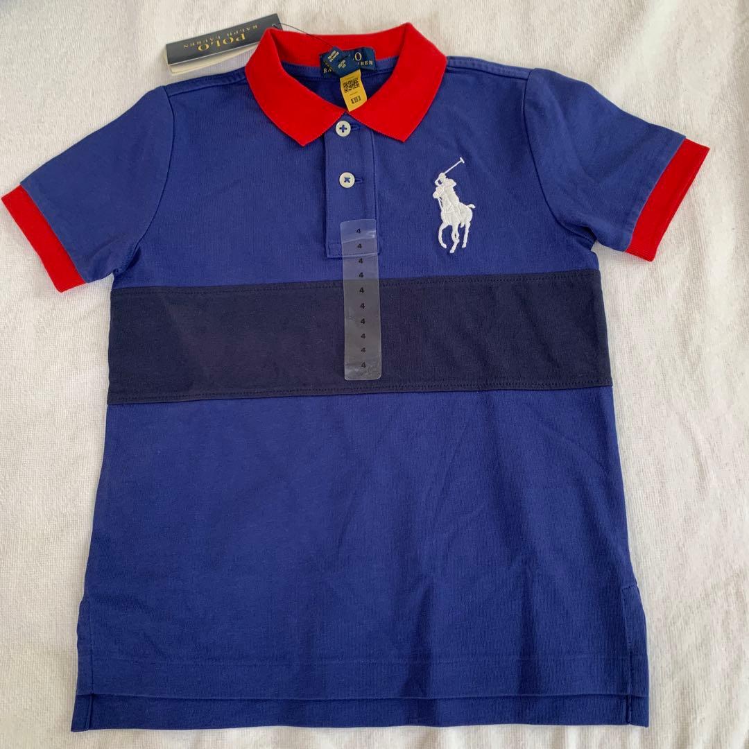 ポロ　ラルフローレン　ポロシャツ青　110サイズ