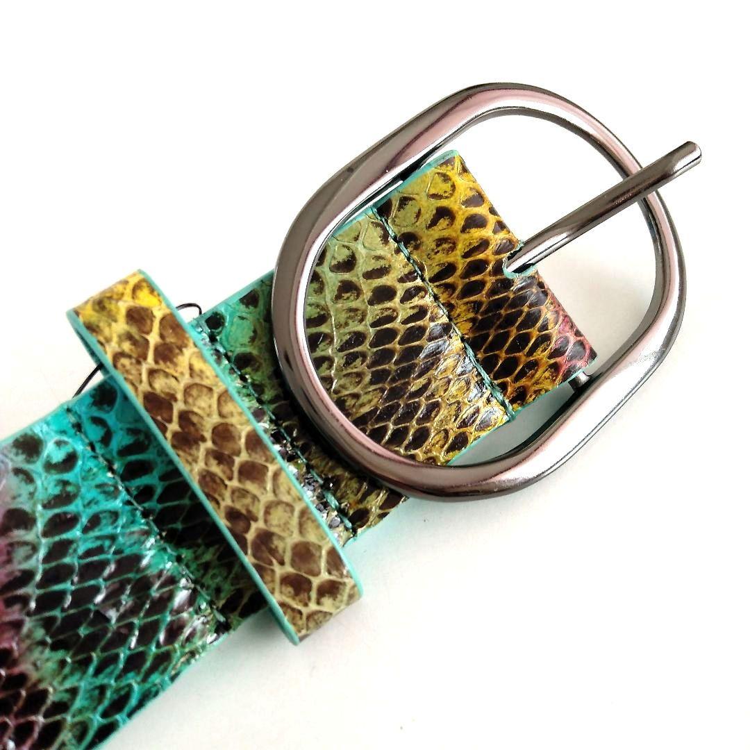 ベルギー製 アニマルハンティング*未使用*レザーベルト*マルチカラー