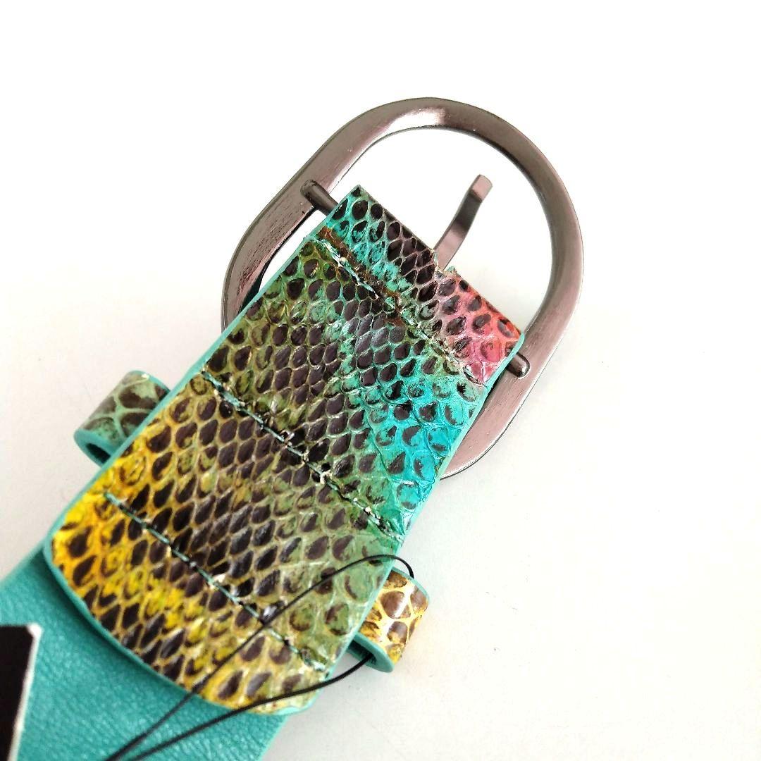 ベルギー製 アニマルハンティング*未使用*レザーベルト*マルチカラー