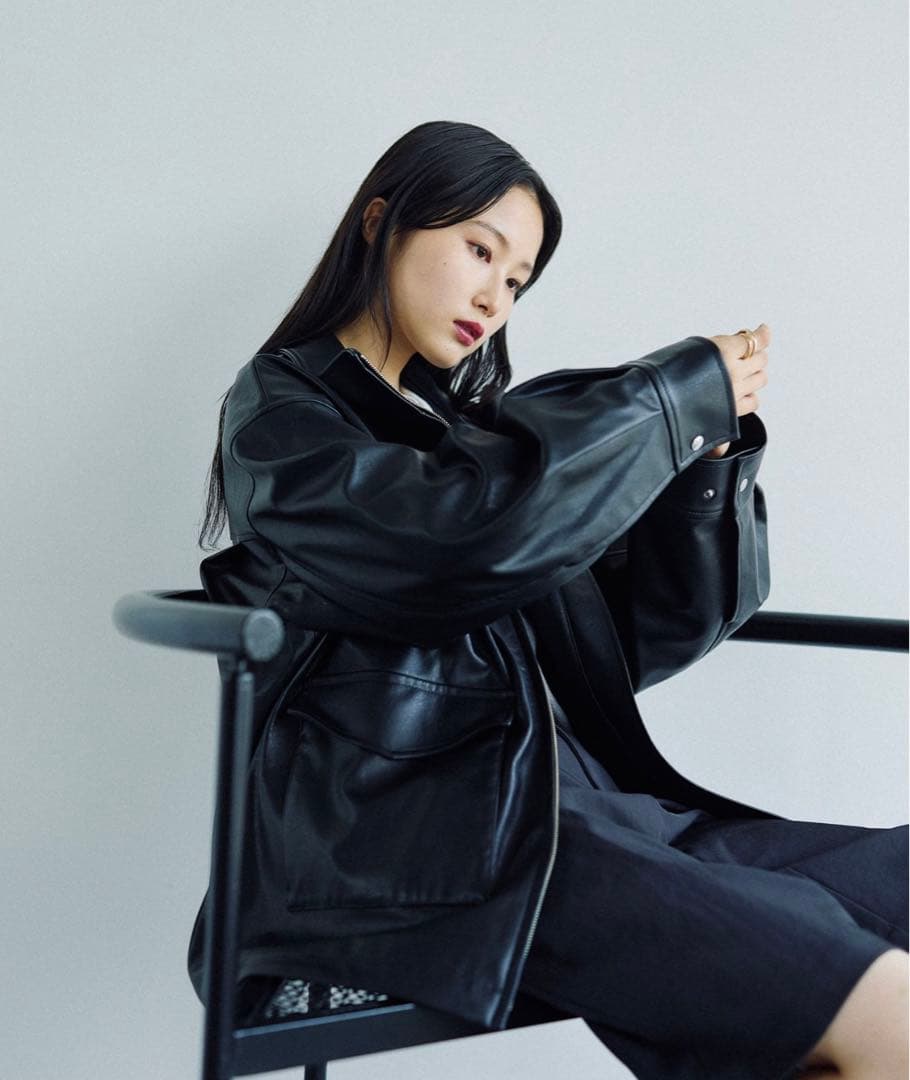 LEPSIM フェイクレザー ドロスト ブルゾン LEPSIM フェイクレザー ドロスト ブルゾン