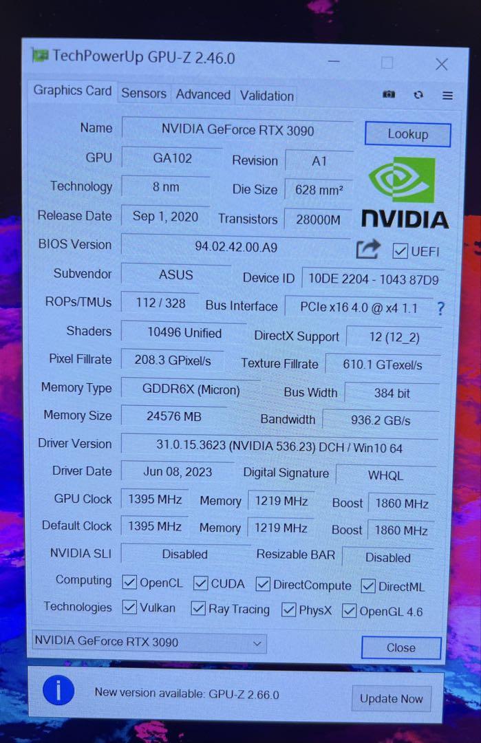 rog GeForce RTX 3090 O24G white