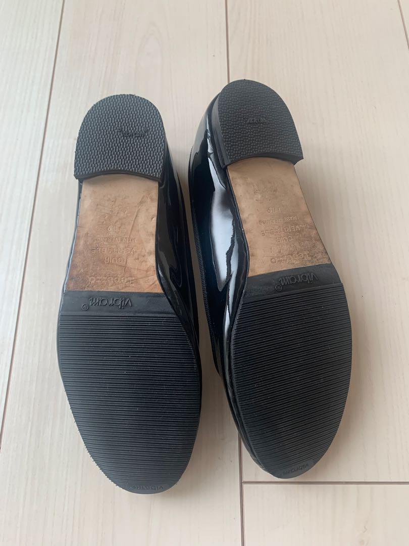 Repetto ブラック　エナメルフラットシューズ　38