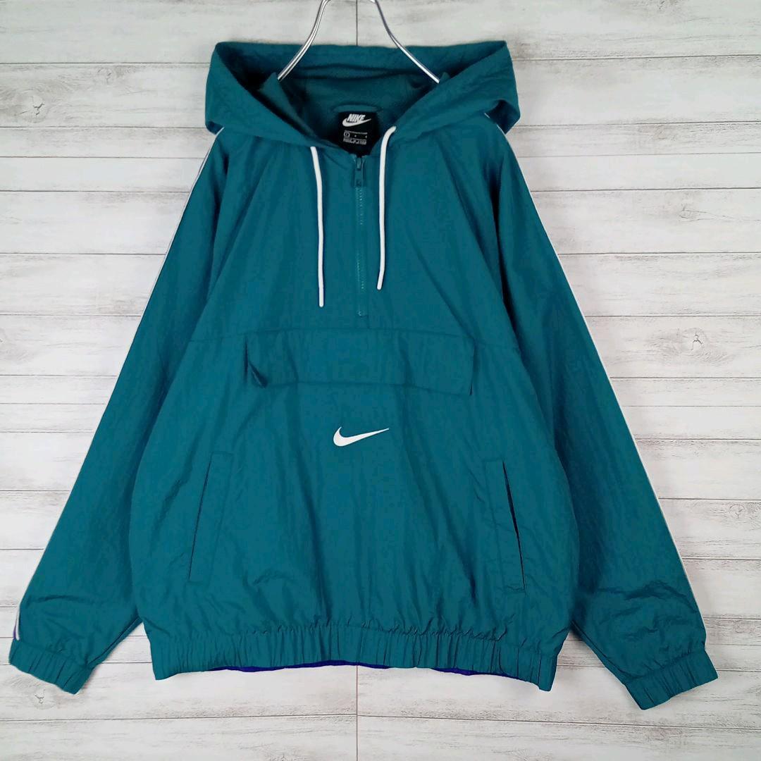 超激得低価 NIKE 90s センターロゴ刺繍 美品 qk2Tx-m21804809272 ナイキ ナイロンジャケット アノラック 国産定番
