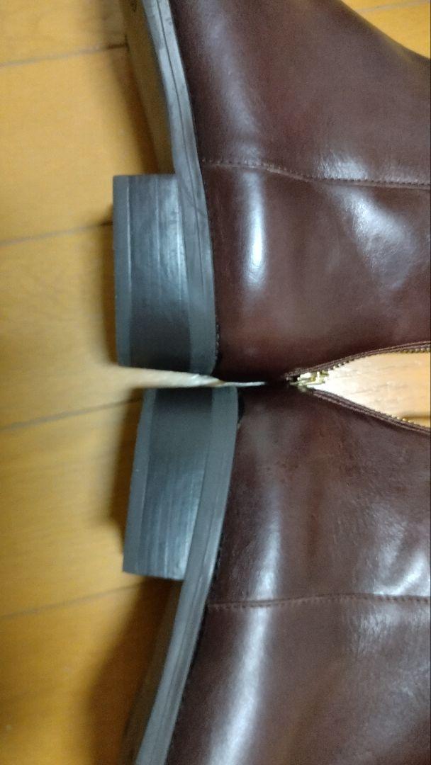 ボントレbontre 38 バックジップブーツ ダークブラウン レザー
