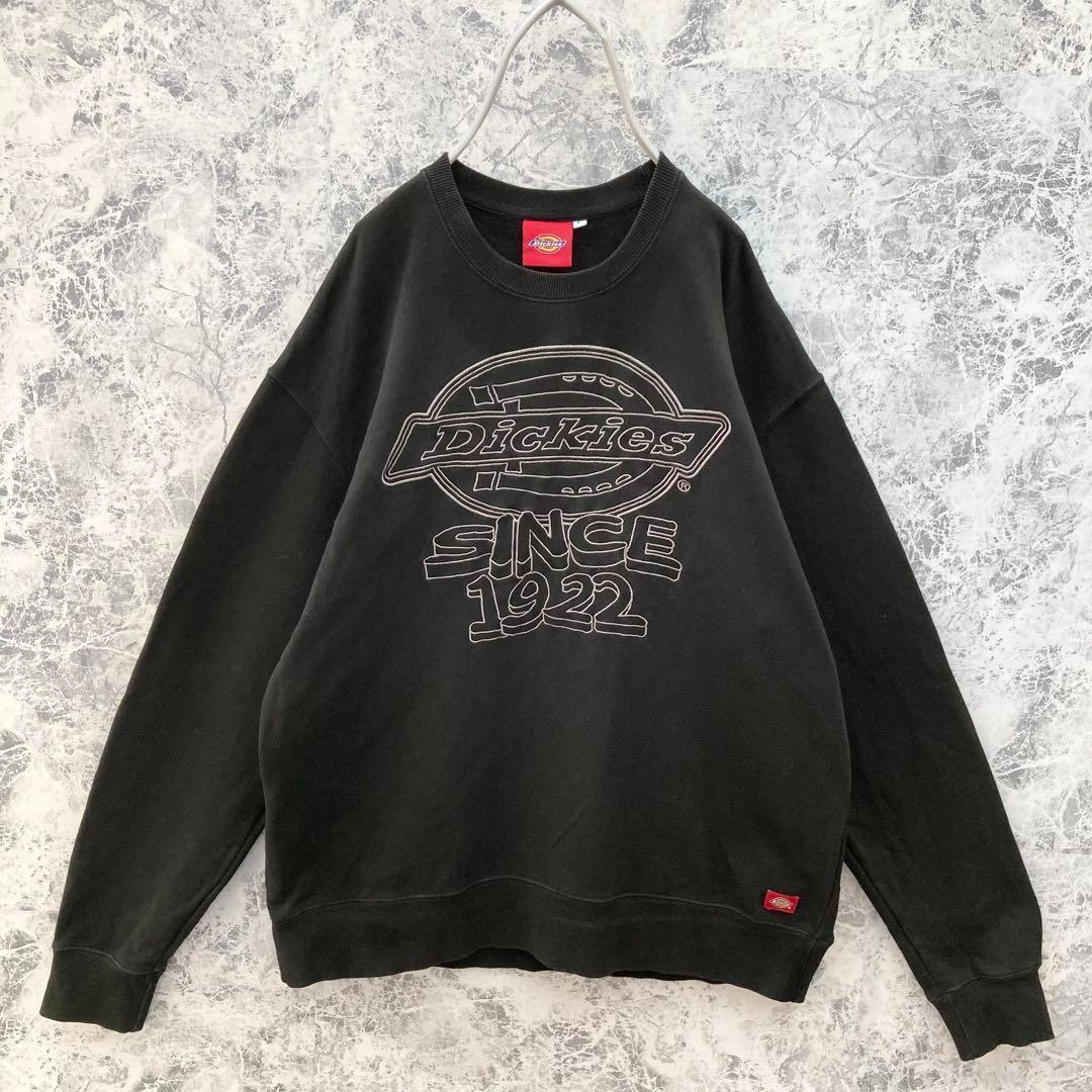 IS514 US古着ディッキーズセンターデカ刺繍ロゴプルオーバー