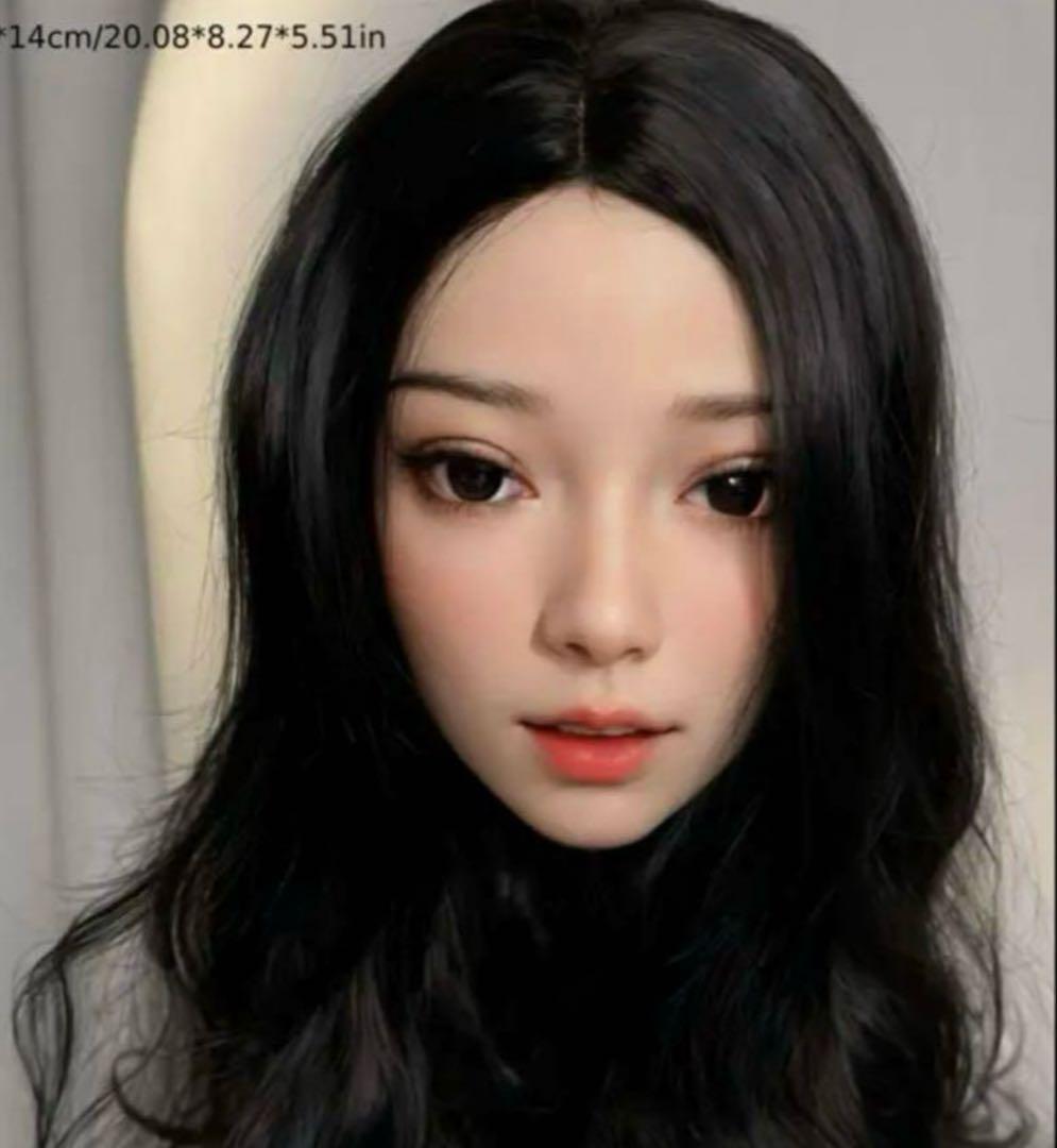 セール❗️リアル化粧練習用マネキンヘッド 等身大 黒髪 TPEウィッグ付き M16