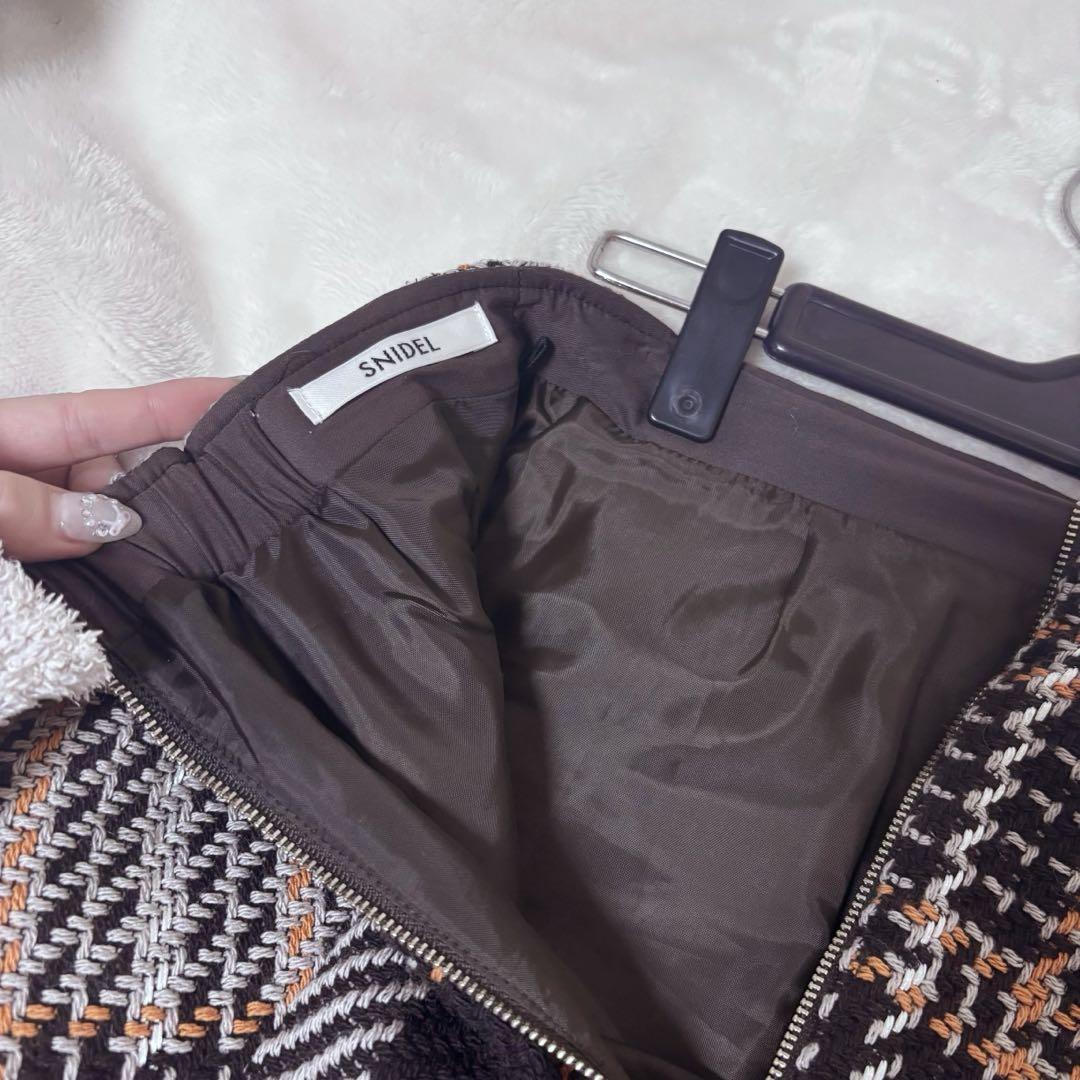 SNIDELロービングチェックスカート【年内売り切りたいです】