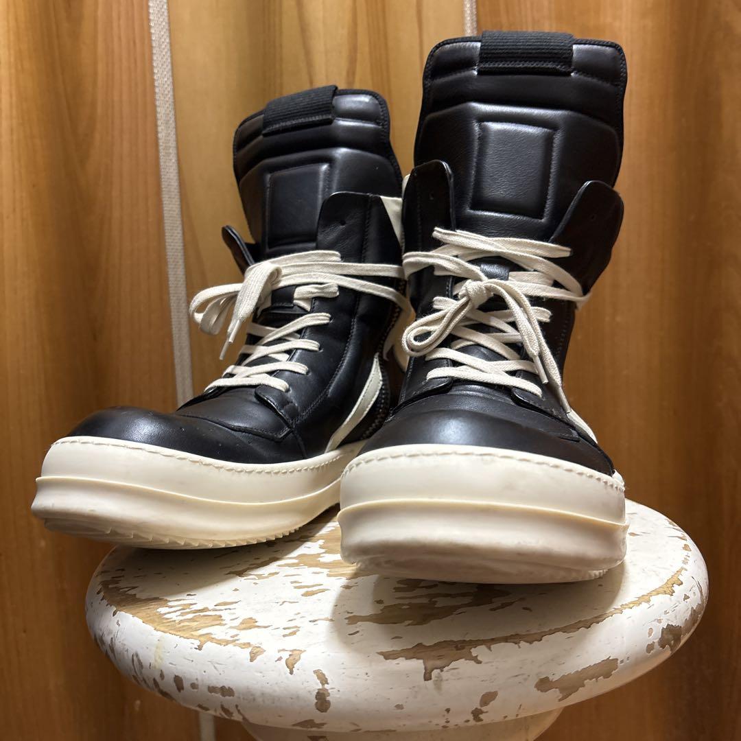 靴 RICK OWENS GEOBASKET BLACK/MILK/MILK 43