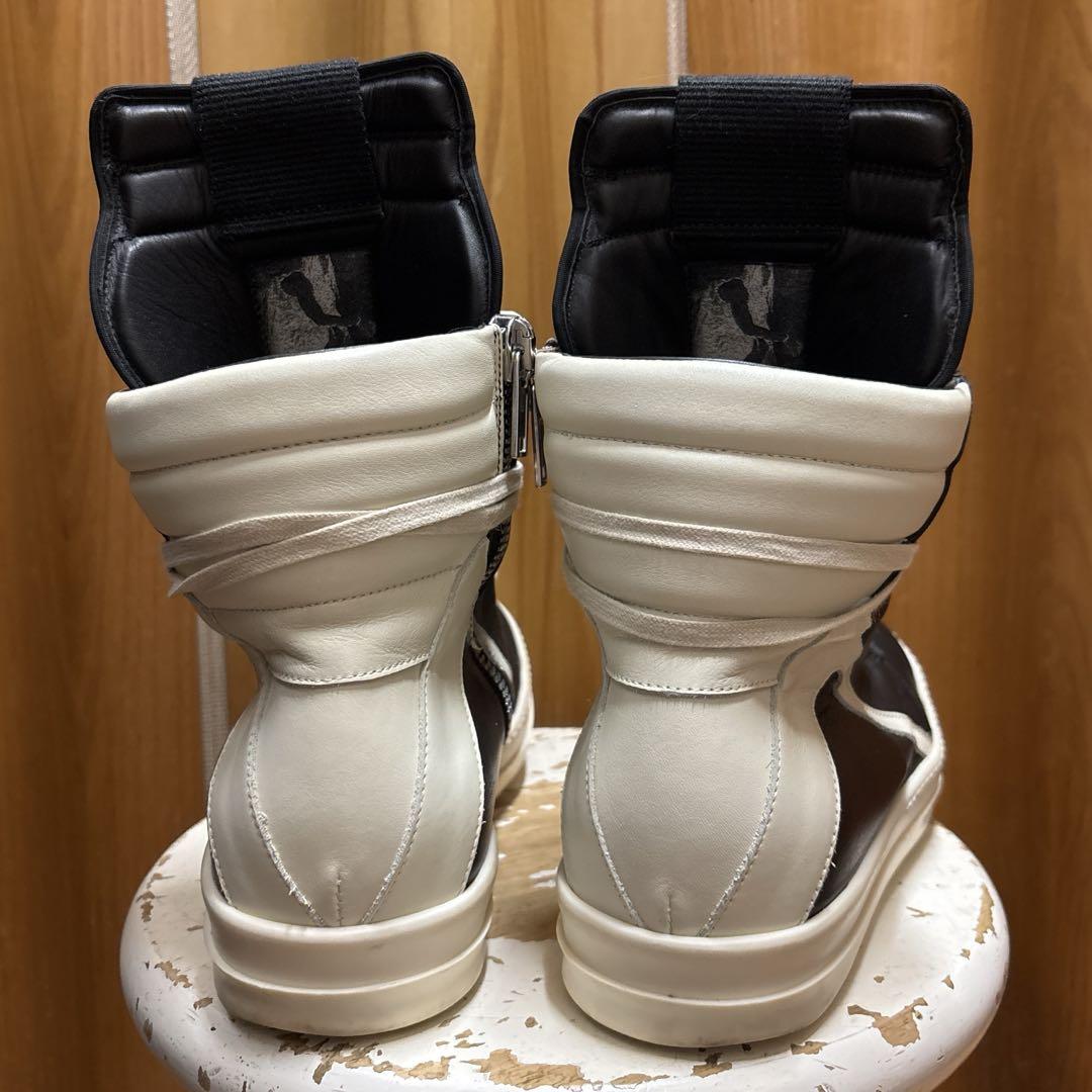 靴 RICK OWENS GEOBASKET BLACK/MILK/MILK 43