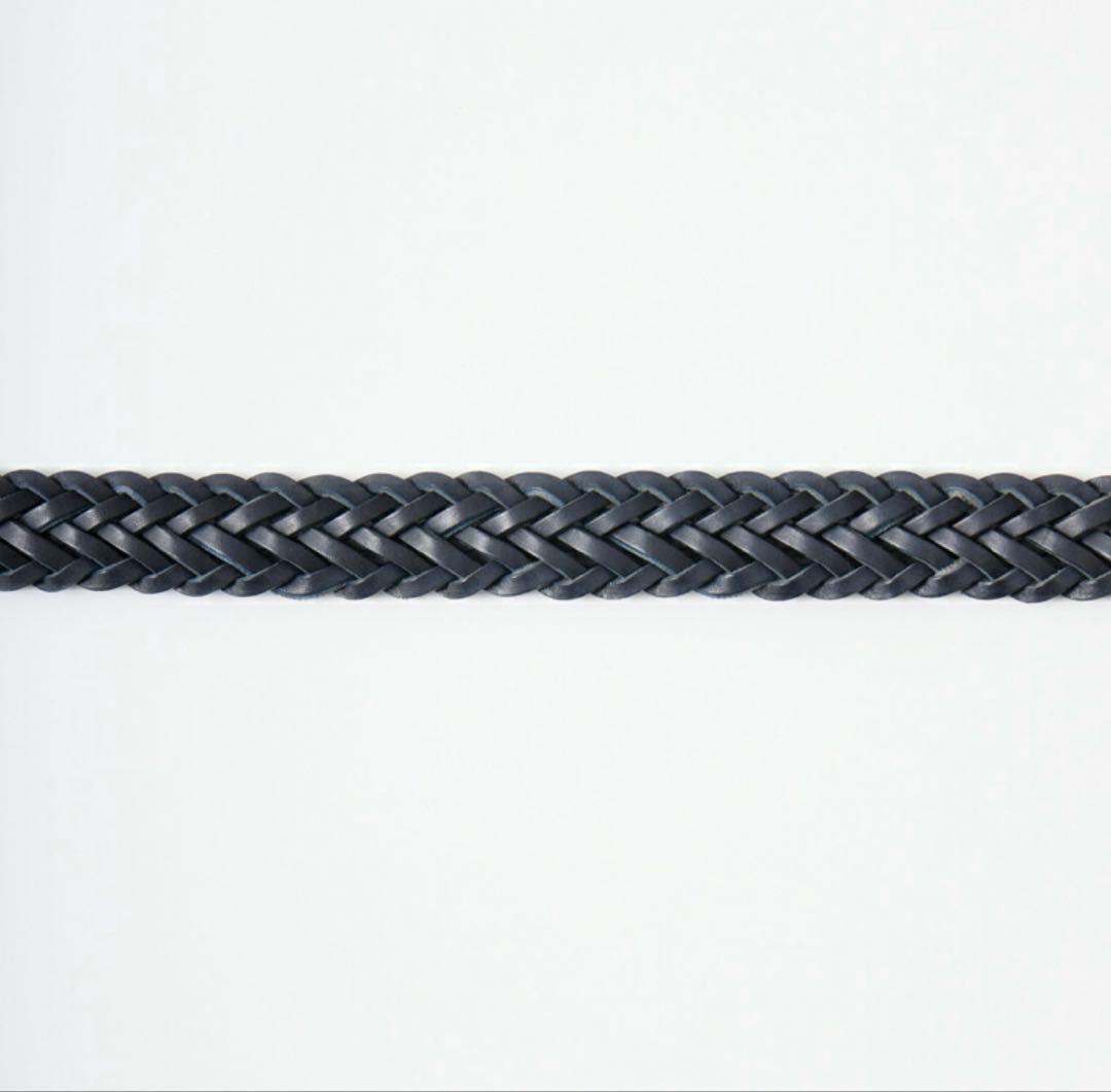 ALCYON BELT COMPANY NAVY レザーベルト 30インチ